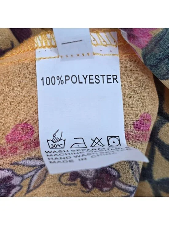 Floral XL Womens Scarf Yellow Lightweight Boho Fabric Wrap - Picture 3 of 4